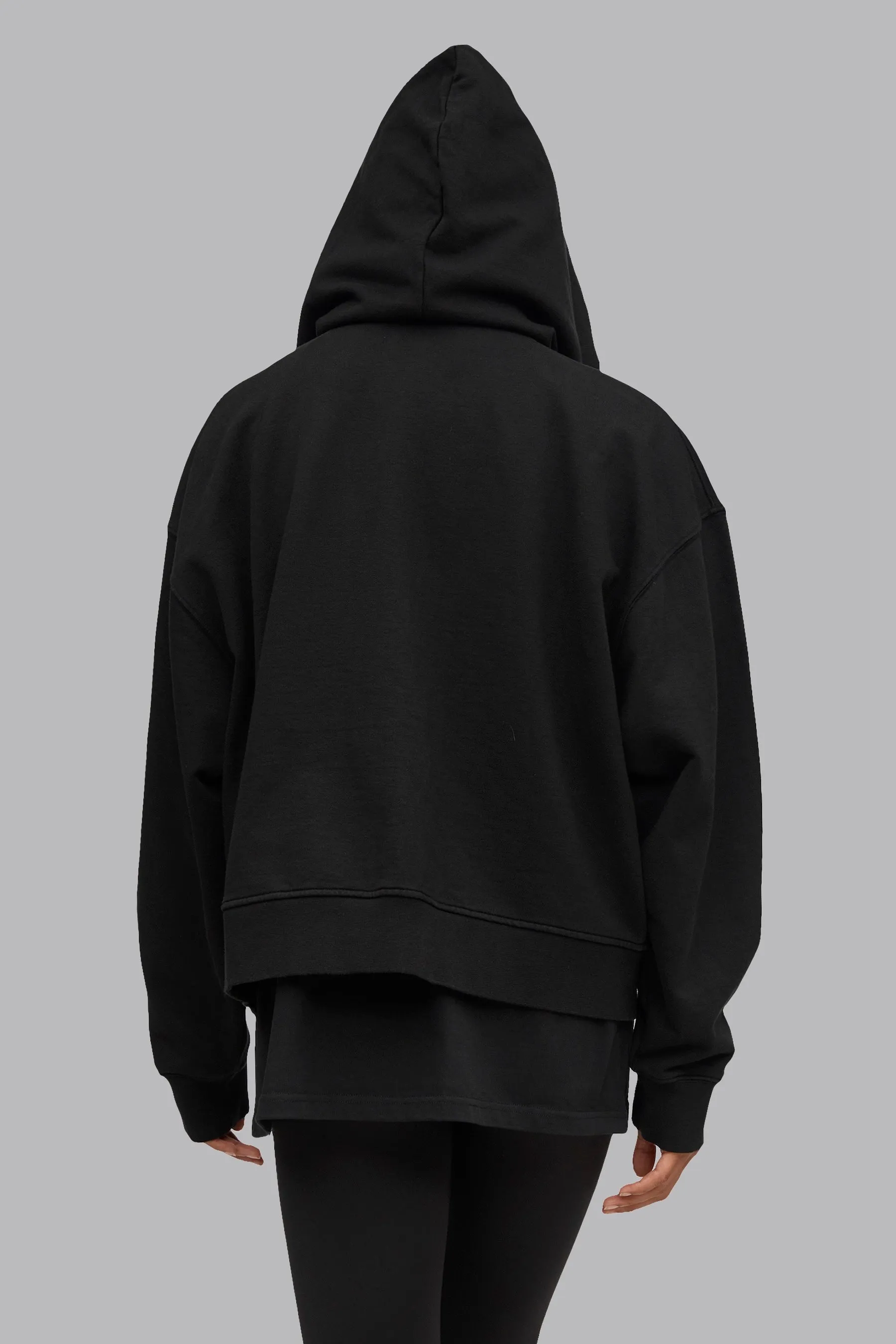 V_LYFE420 BOXY ZIP HOODIE - Black