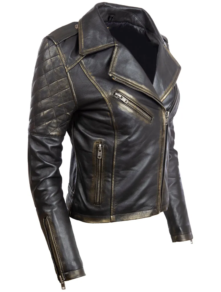 VVGJ Women's Biker Jacket - Gold
